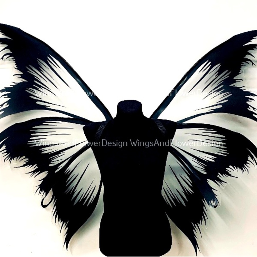 Large Black Fairy or Butterfly Wings
